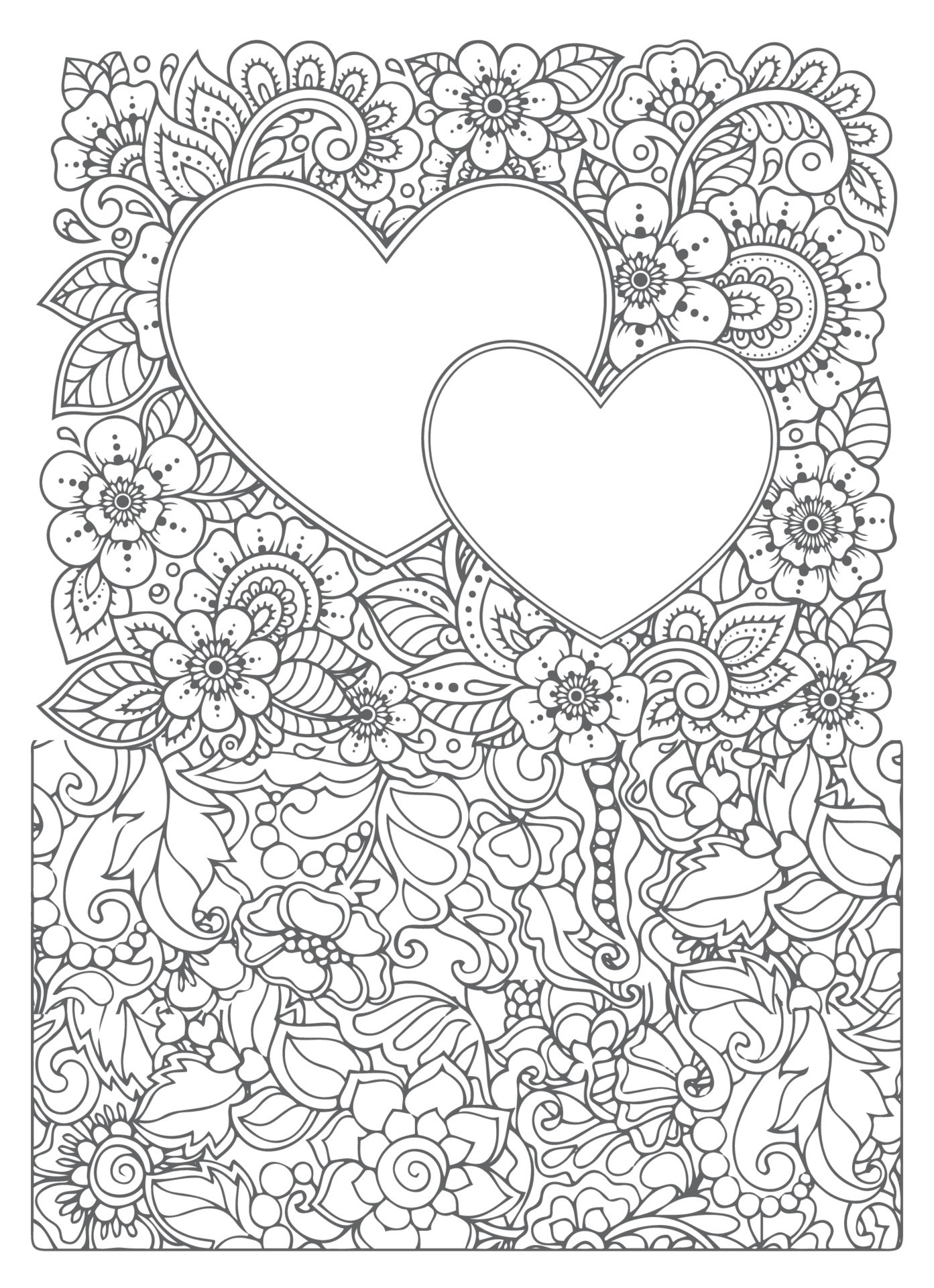 desenho de coração romântico para colorir adulto 16668502 Vetor no